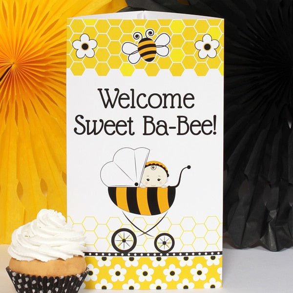 Bumble Bee Baby Shower Centerpiece Editable Canva Printable by Birthday Direct