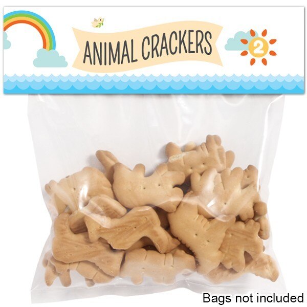 Noah's Ark 2nd Birthday Treat Bag Topper, Printable Digital Download by Birthday Direct