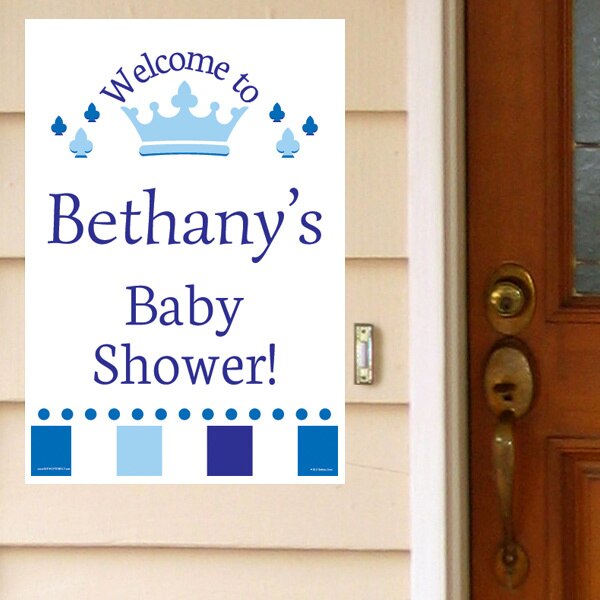 Little Prince Baby Shower Door Greeter, Editable PDF Printable by Birthday Direct