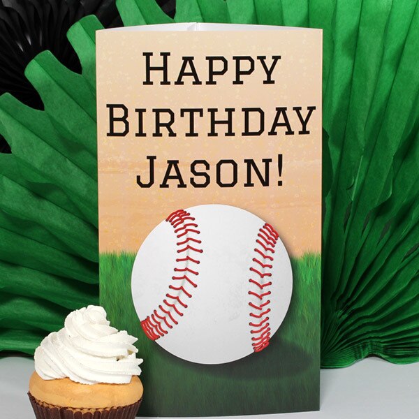 Baseball Party Centerpiece, 10 inch Editable PDF Printable by Birthday Direct