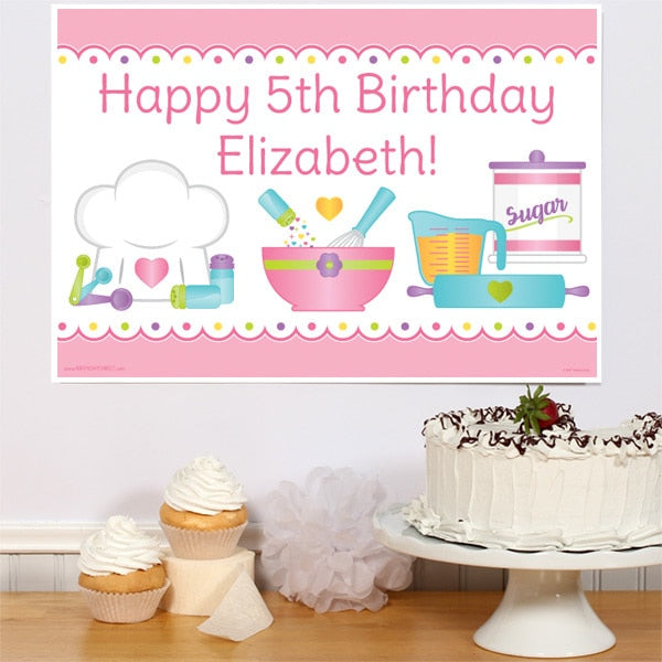 Cooking Party Sign, Editable PDF Printable by Birthday Direct