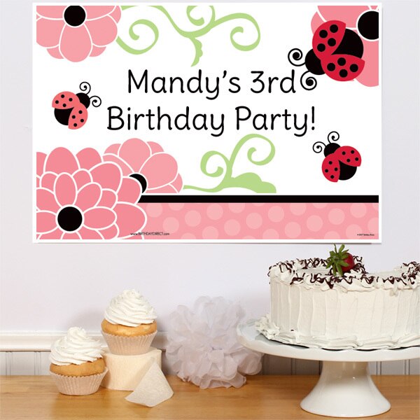 Little Ladybug Party Sign, Editable PDF Printable by Birthday Direct