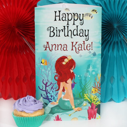 Mermaid Princess Birthday Centerpiece, 10 inch Editable PDF Printable by Birthday Direct