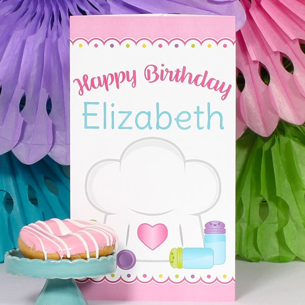 Cooking Birthday Centerpiece, 10 inch Editable PDF Printable by Birthday Direct