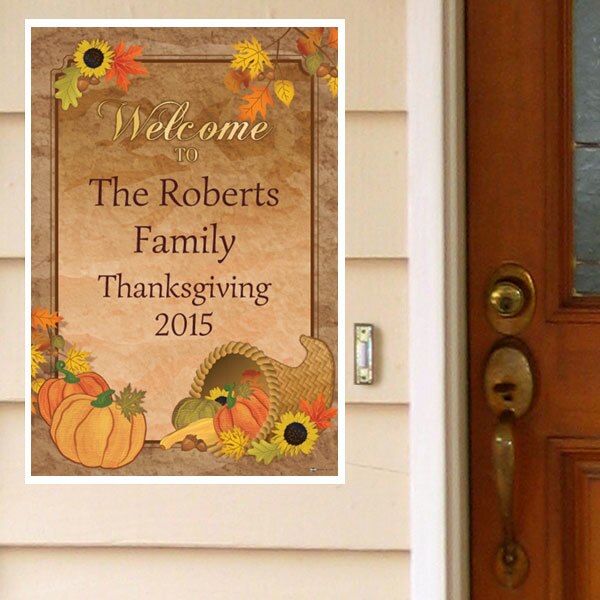 Thanksgiving Rustic Turkey Party Welcome Sign, Editable Canva Template by Birthday Direct