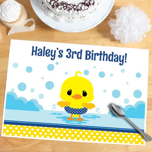 Little Ducky Party Placemat, 8.5x11 Editable PDF Printable by Birthday Direct