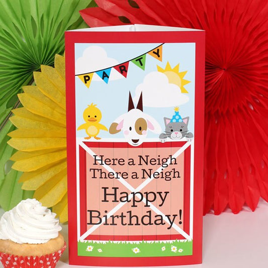 Farm Barnyard Birthday Centerpiece PDF Printable by Birthday Direct