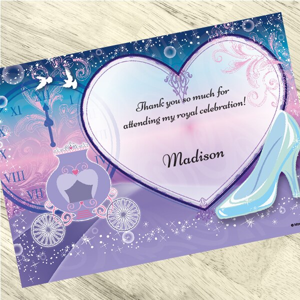 Princess Cinderella Party Thank You, 5x7-in, Editable PDF Printable by Birthday Direct