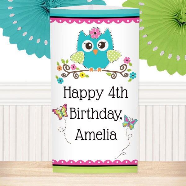 Little Owl Party Centerpiece, 10 inch Editable PDF Printable by Birthday Direct