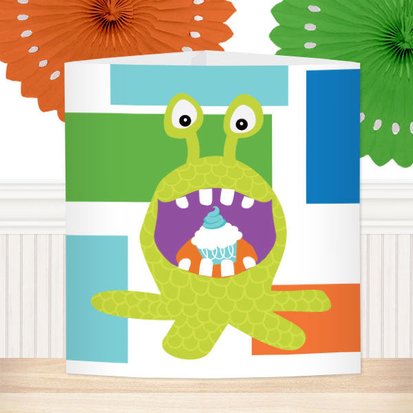 Little Monster Fun Party Centerpiece, Editable Canva Template by Birthday Direct