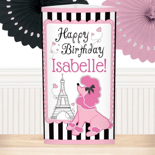 Paris Ooh La La Party Centerpiece, 10 inch Editable Canva Template by Birthday Direct