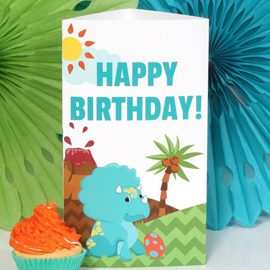 Little Dinosaur Birthday Centerpiece PDF Printable by Birthday Direct