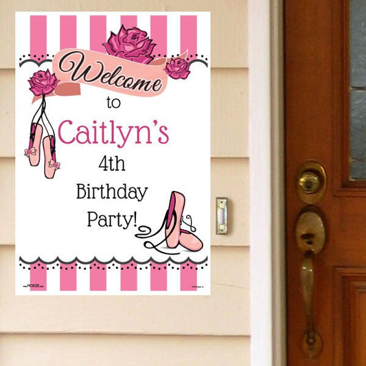 Ballerina Party Door Greeter, Editable PDF Printable by Birthday Direct