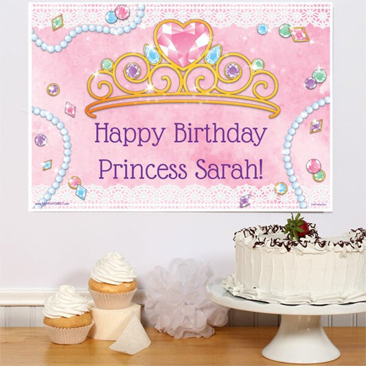 Princess Jewels Party Sign, Editable PDF Printable by Birthday Direct