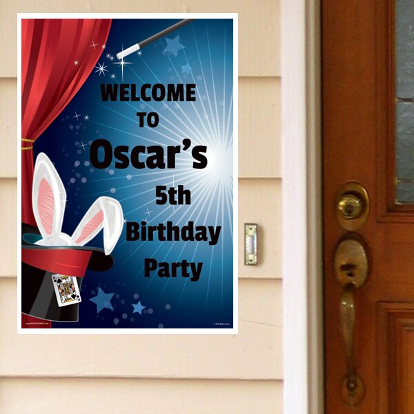 Magician Party Door Greeter, Editable PDF Printable by Birthday Direct