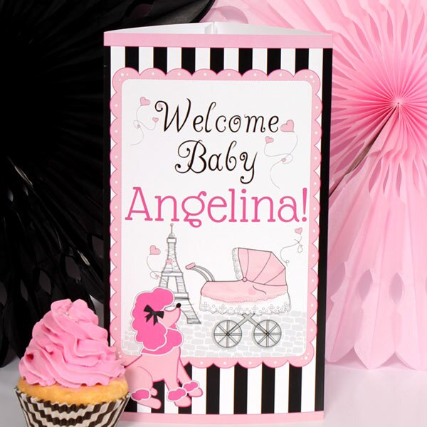 Paris Ooh La La Baby Shower Centerpiece, 10 inch Editable Canva Template by Birthday Direct