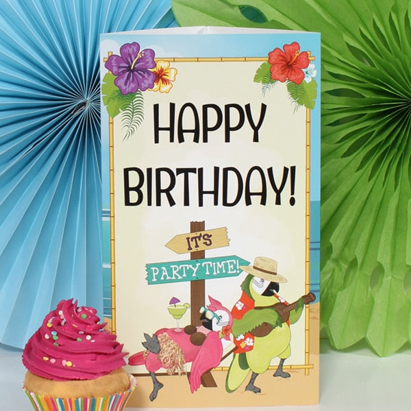 Parrot in Paradise Birthday Centerpiece PDF Printable by Birthday Direct