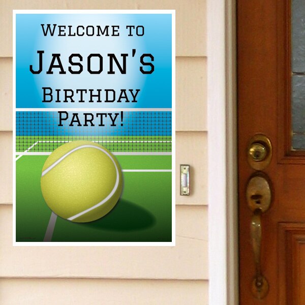 Tennis Party Door Greeter, Editable PDF Printable by Birthday Direct