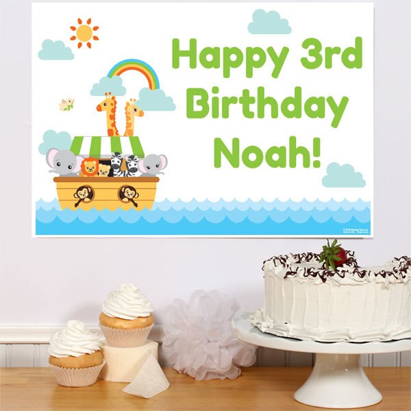 Noah's Ark Party Sign, Editable PDF Printable by Birthday Direct