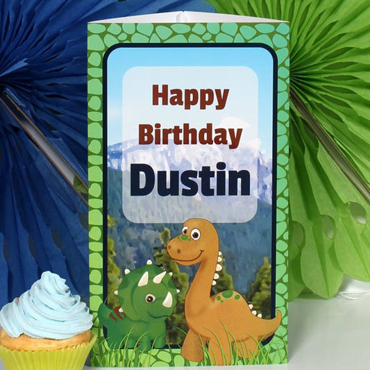 Dinosaur Friends Birthday Centerpiece, 8.5x11 Editable PDF Printable by Birthday Direct