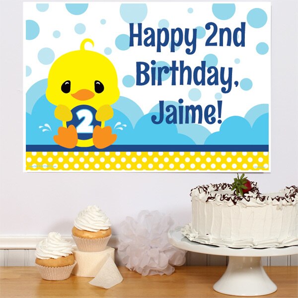 Little Ducky 2nd Birthday Sign, Editable PDF Printable by Birthday Direct