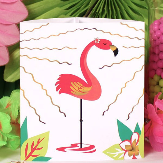 Aloha Flamingo Tropic Party Centerpiece, 8.5x11 Printable PDF by Birthday Direct