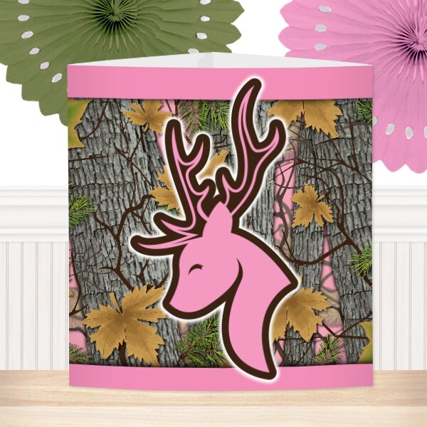 Camouflage Pink Party Centerpiece, Editable Canva Template by Birthday Direct