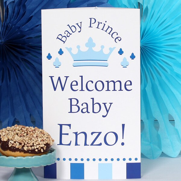 Little Prince Baby Shower Centerpiece, 10 inch Editable PDF Printable by Birthday Direct