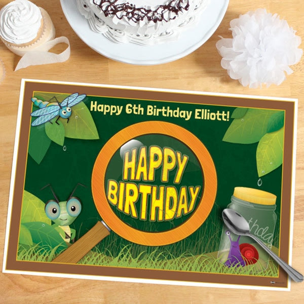 Bugs and Insects Birthday Placemat, 8.5x11 Editable PDF Printable by Birthday Direct