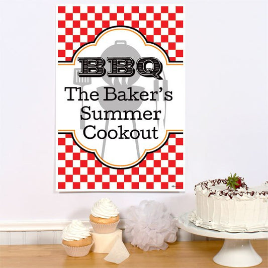 BBQ Cookout Party Sign, Editable PDF Printable by Birthday Direct