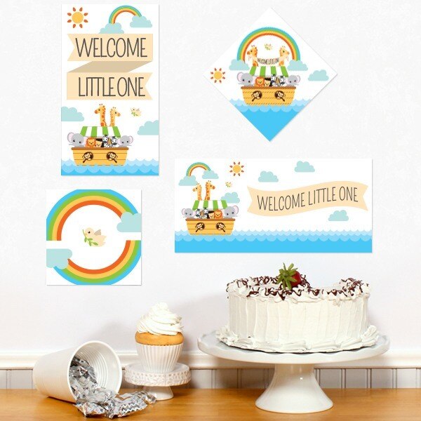 Noah's Ark Baby Shower Sign Cutouts Wall Decoration, 8.5x11 Printable PDF by Birthday Direct