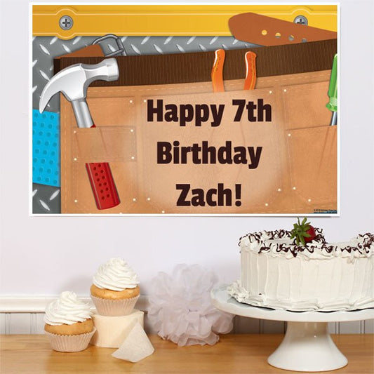 Little Handyman Tools Party Sign, Editable PDF Printable by Birthday Direct