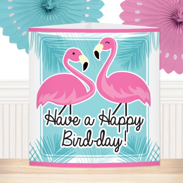 Flamingo Birthday Centerpiece, 8.5x11 Printable PDF by Birthday Direct