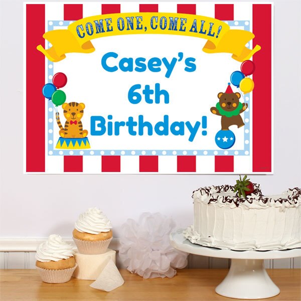 Big Top Circus Party Sign, Editable PDF Printable by Birthday Direct