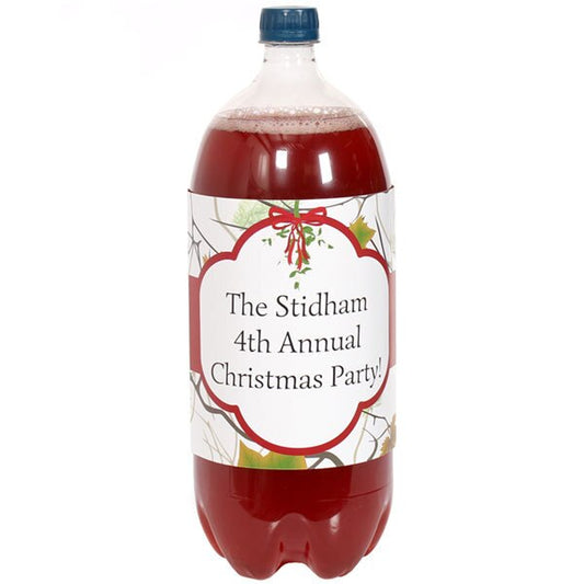 Camouflage Christmas Party 2-liter Bottle Label, 8.5x11 Editable PDF Printable by Birthday Direct