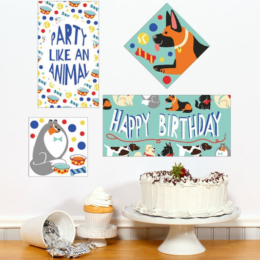 Doggy Party Sign Cutouts Wall Decoration, 8.5x11 Printable PDF by Birthday Direct