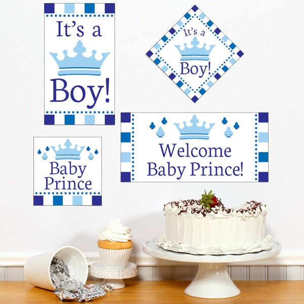 Little Prince Baby Shower Sign Cutouts Wall Decoration, 8.5x11 Printable PDF by Birthday Direct