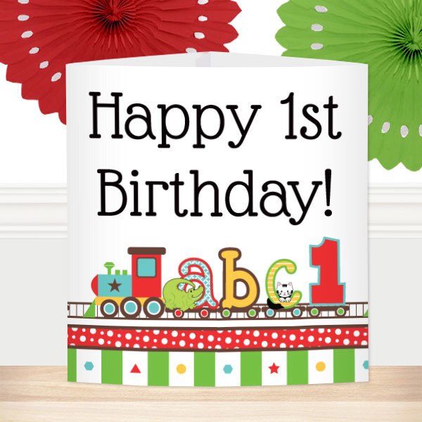 ABC 1st Birthday Centerpiece, 8.5x11 Printable PDF by Birthday Direct