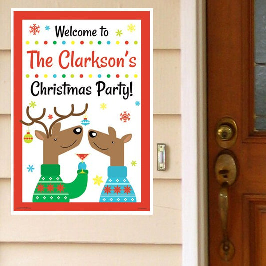 Christmas Ugly Sweater Party Door Greeter, Editable PDF Printable by Birthday Direct