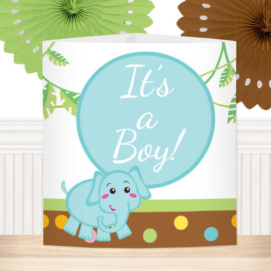 Elephant Dots Blue Baby Shower Centerpiece, 8.5x11 Printable PDF by Birthday Direct