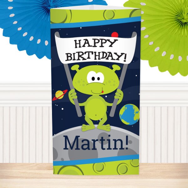 Space Alien Birthday Centerpiece, 10 inch Editable Canva Template by Birthday Direct