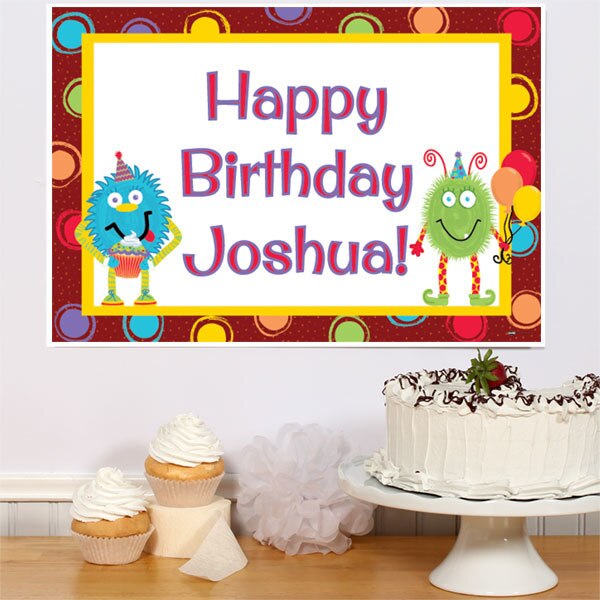 Little Monsters Party Sign, Editable PDF Printable by Birthday Direct