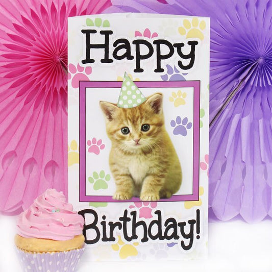 Little Kitten Birthday Centerpiece PDF Printable by Birthday Direct