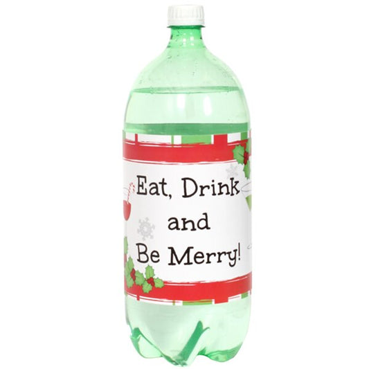 Christmas Cocktails Party 2-liter Bottle Label, 8.5x11 Editable PDF Printable by Birthday Direct