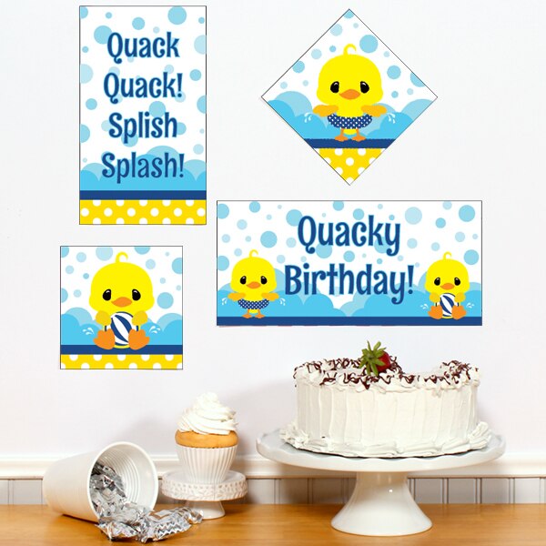 Little Ducky Birthday Sign Cutouts Wall Decoration, 8.5x11 Printable PDF by Birthday Direct