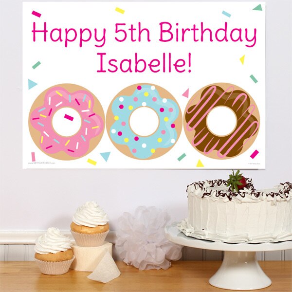 Donut Party Sign, Editable PDF Printable by Birthday Direct