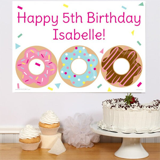 Donut Party Sign, 8.5x11 Editable PDF Printable by Birthday Direct