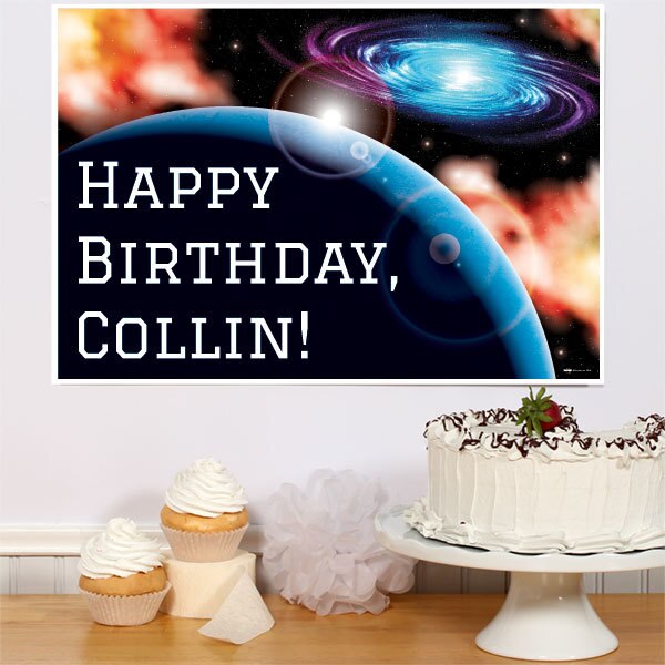 Space Party Sign, Editable PDF Printable by Birthday Direct