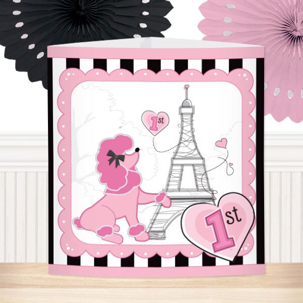 Paris Ooh La La 1st Birthday Centerpiece, 8.5x11 Printable PDF by Birthday Direct