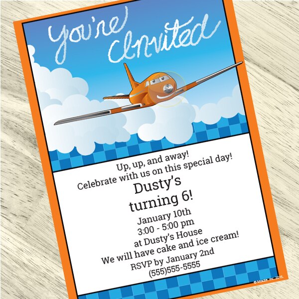 Plane Sky Race Party Custom Invitations, 8 ct, Birthday Direct ...